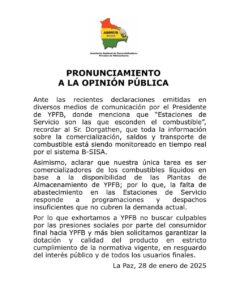 Pronunciamiento a la opinión publica