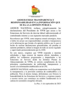 ASOSUR EXIGE TRANSPARENCIA Y RESPONSABILIDAD EN LA INFORMACIÓN QUE SE DA A LA OPINIÓN PUBLICA